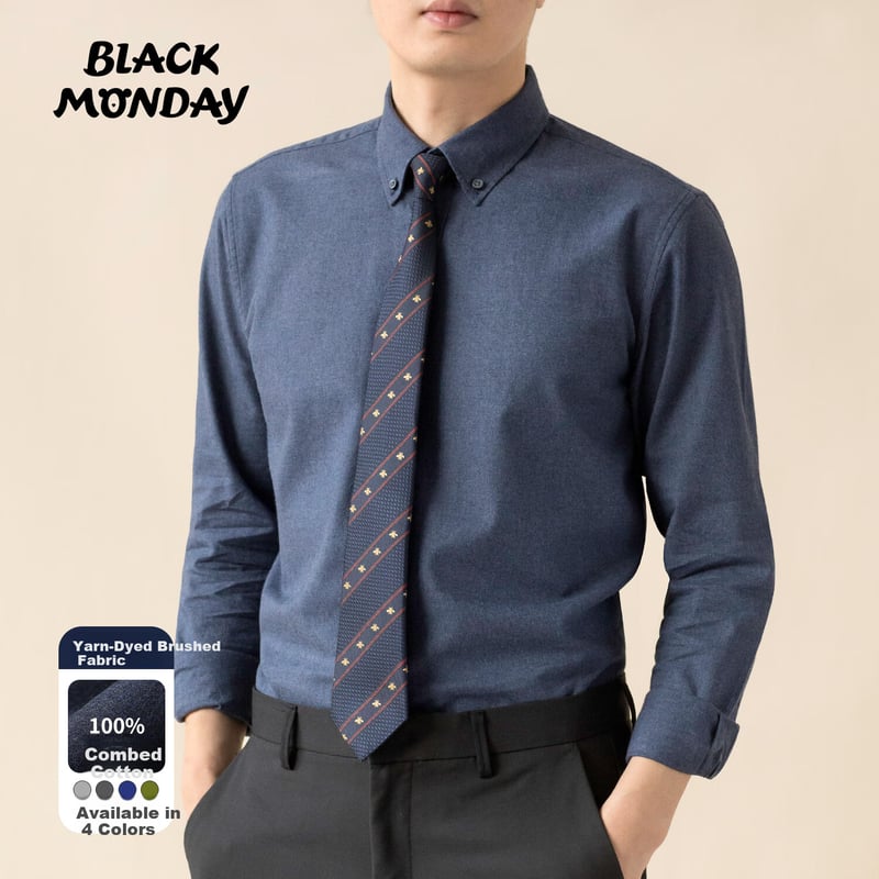 BLACKMONDAY Premium Cotton Long Sleeve Shirt