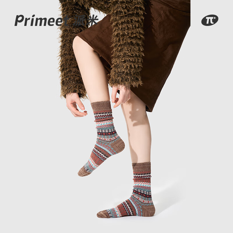 PRIMEET Vintage Ethnic Style Cotton Socks