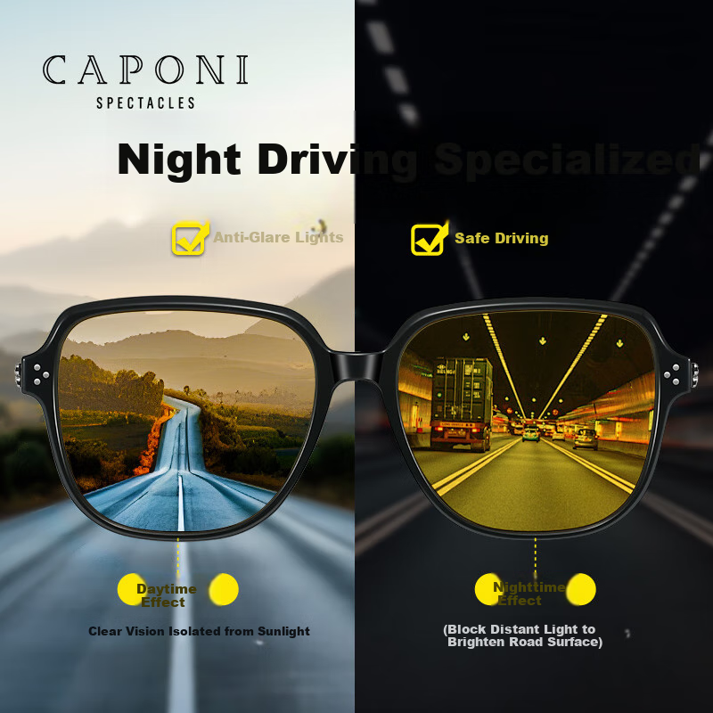 CAPONI Polarized Night Vision Sunglasses