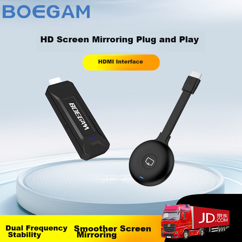 BOEGAM Wireless 4K Projector for TV & Laptops