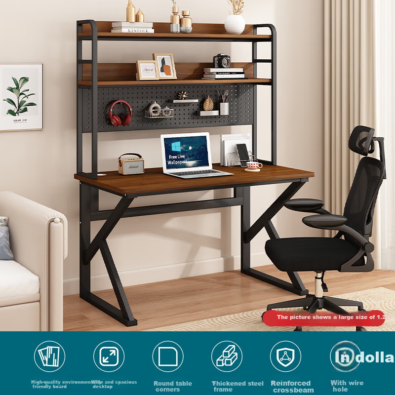 Pegboard Computer Desk with Storage