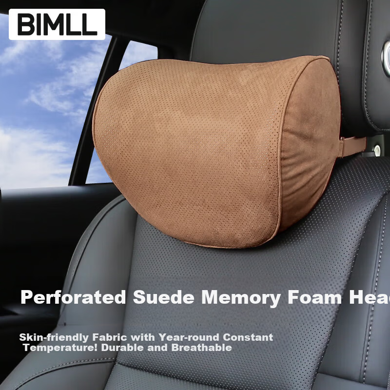 BIMLL Memory Foam Car Headrest Pillow with Lumbar Support