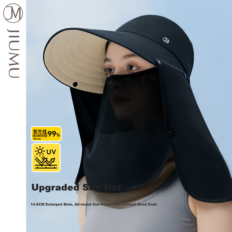 JIUMU Sun Protection Hat with Face Mask