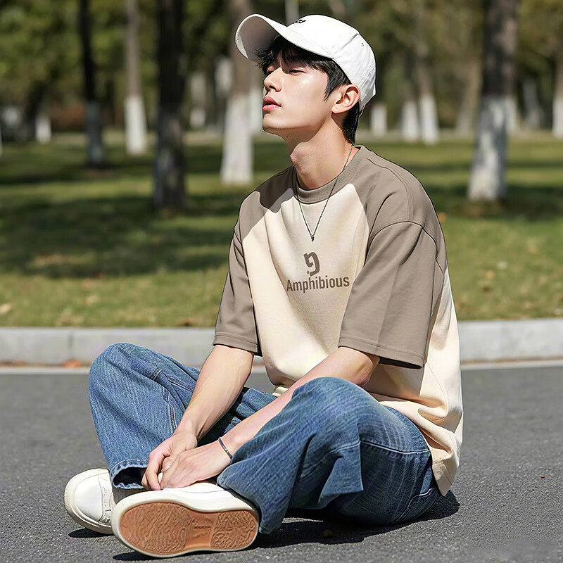 TonLion 2025 Summer Men's Raglan Short Sleeve T-Shirt