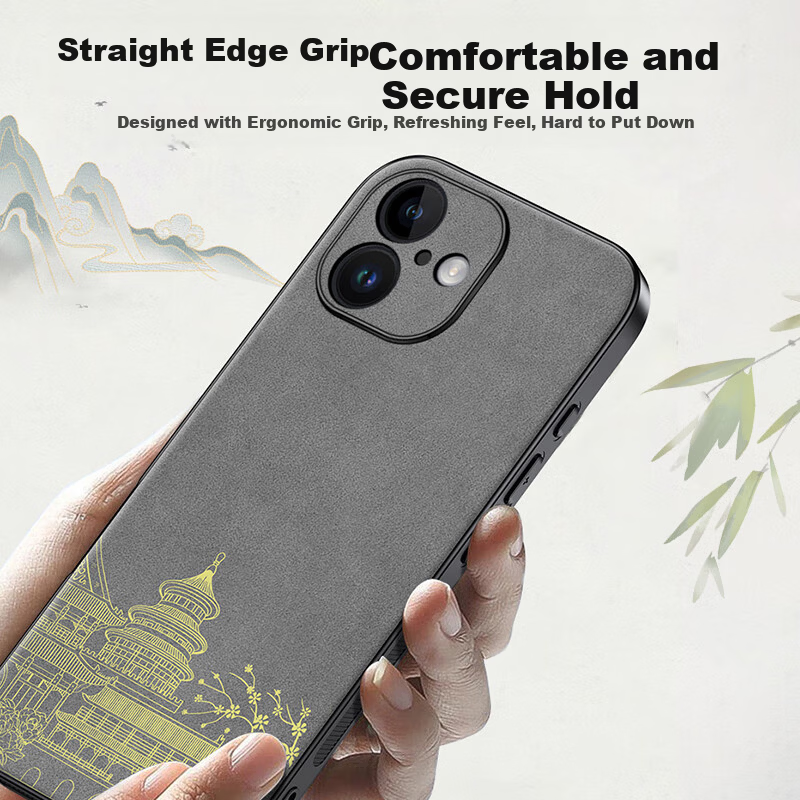 NEYAA iPhone 16 Case - National Style Sheep Leather Slim Cover