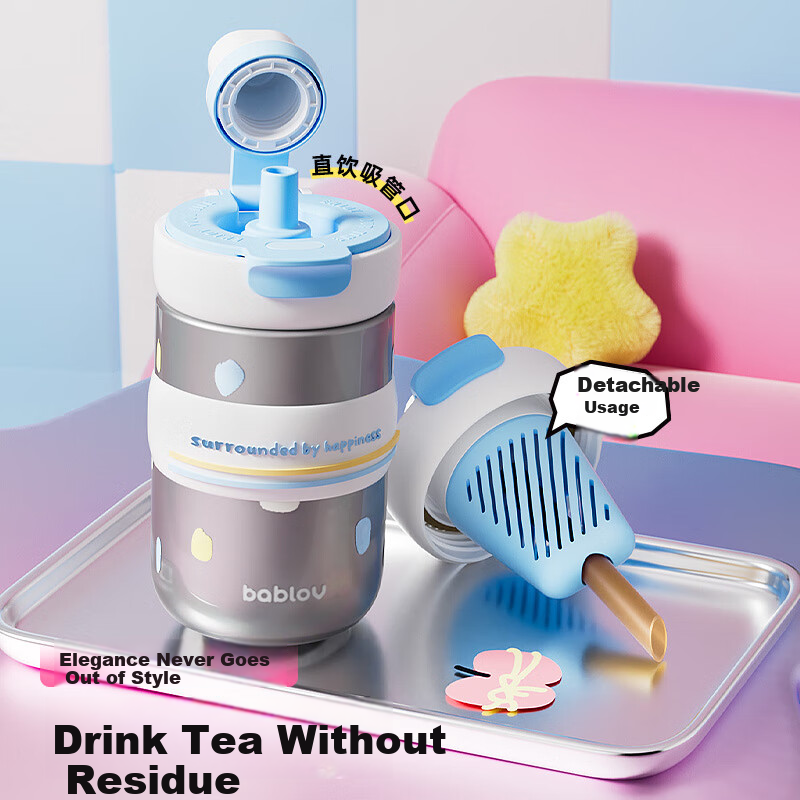 BABLOV Kids Insulated Straw Cup with Stand