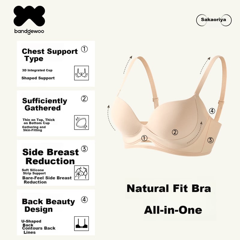 Bandgewoo Push-Up Wireless Bra
