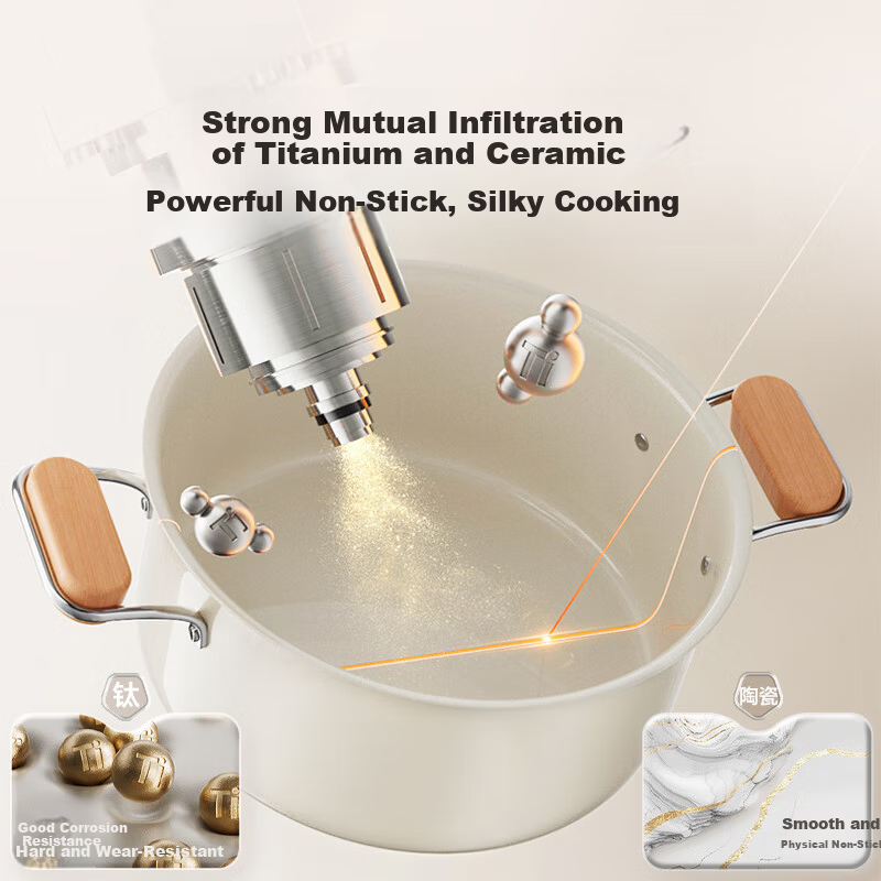 Bear Titanium Ceramic Double-Layer Steamer Soup Pot