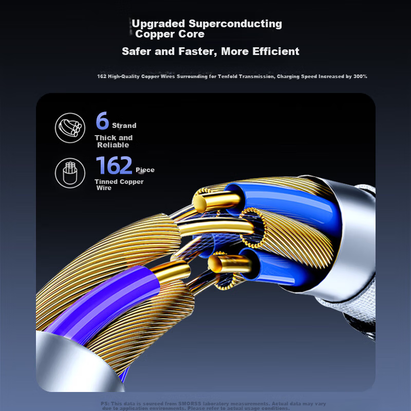 Smorss Dual Type-C Fast Charging Cable PD65W