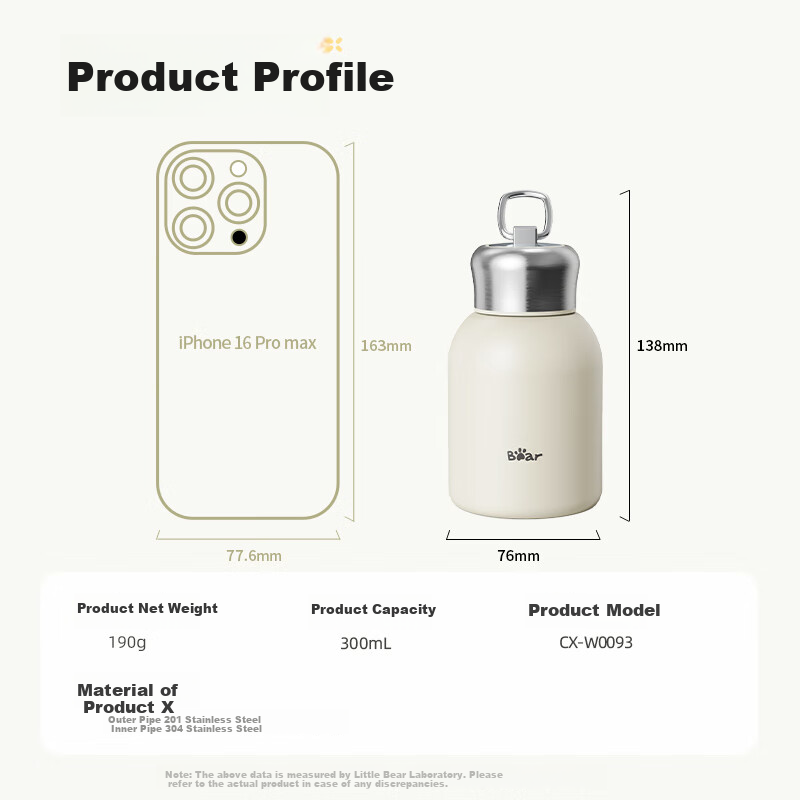 Bear Insulated Mug 304 Stainless Steel 300ml