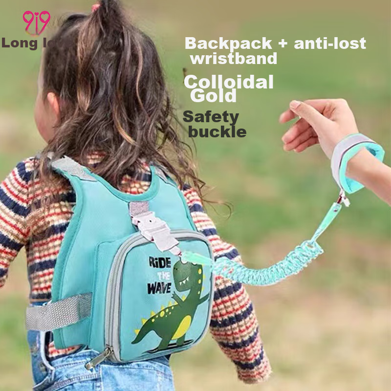 9i9 Baby Anti-Lost Leash Backpack Dinosaur Blue
