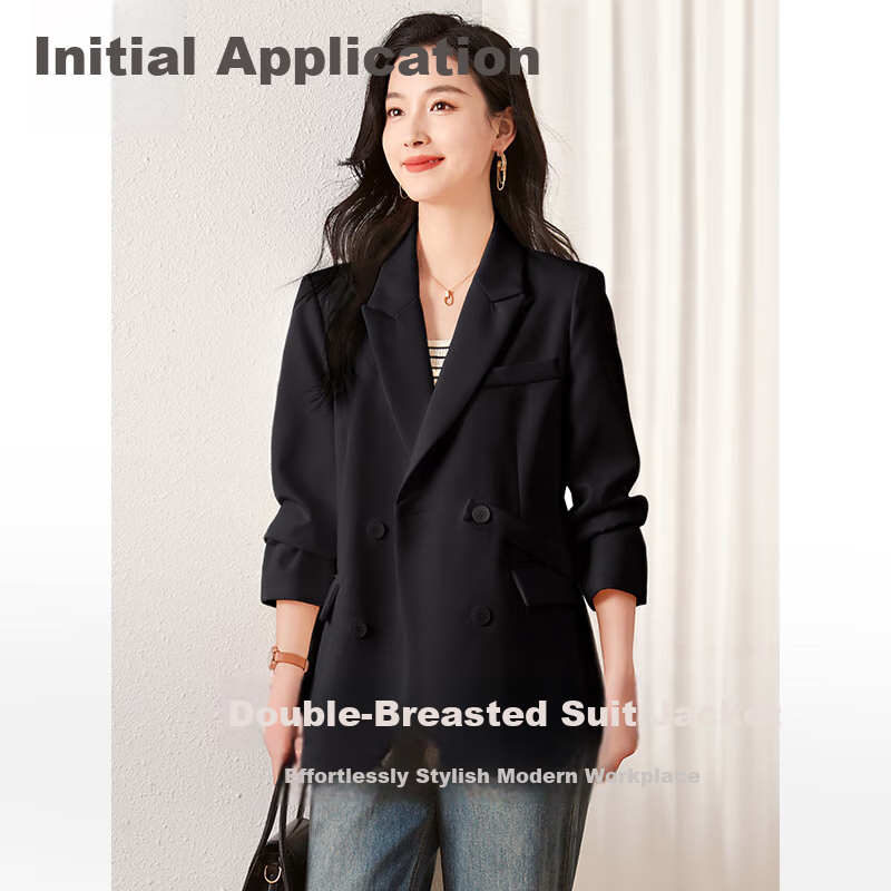 Chu Shen Women's Blazer Casual Irregular Back Slit