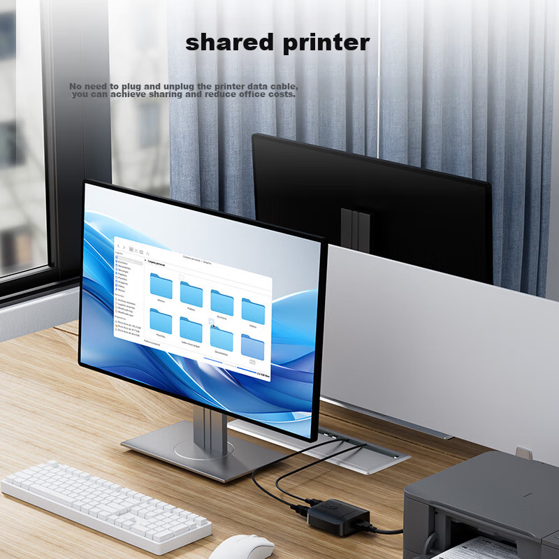 acasis USB 2.0 Printer Sharing Switch for Dual Device Connection