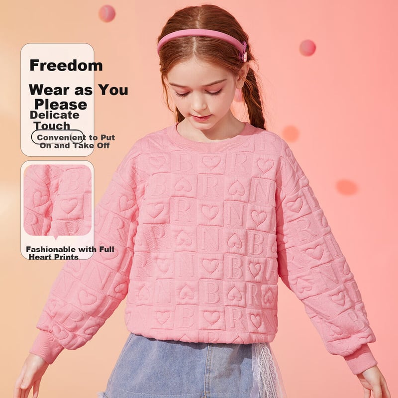 ASK JUNIOR Girls' Pink Printed Sweatshirt