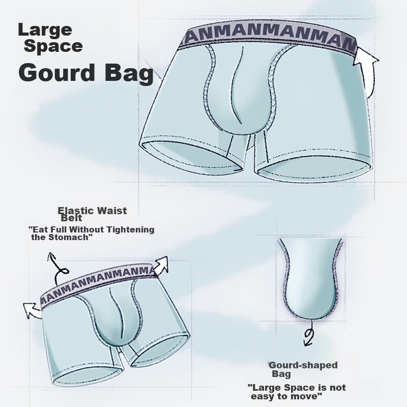 LangSha Men's Modal Antibacterial Boxer Briefs 3-Pack