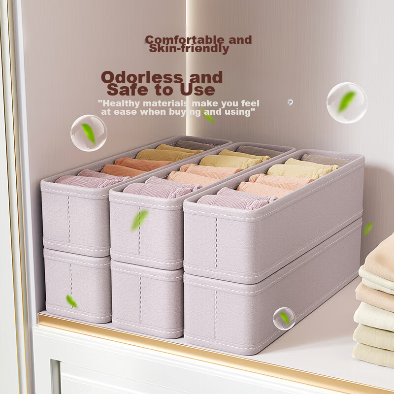 Bangnimeijia Sock Storage Box - 3-Pack Underwear Organizer