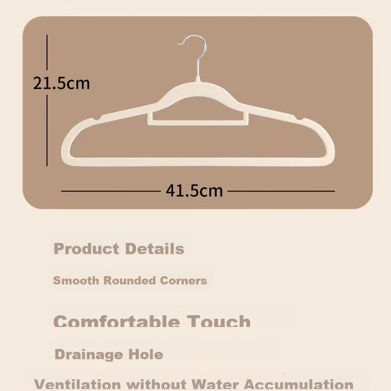 MENGTING Velvet Hangers, Non-Slip Closet Hangers (10-Pack, Beige)