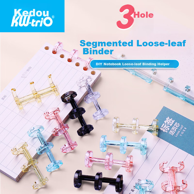 KW-Trio 3-Hole Plastic Binding Rings - 10 Mixed Colors