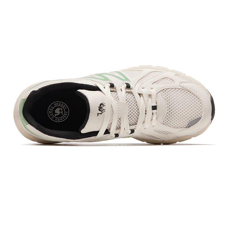 CAMEL Retro Women's Breathable Running Shoes, Cream White/Green_0