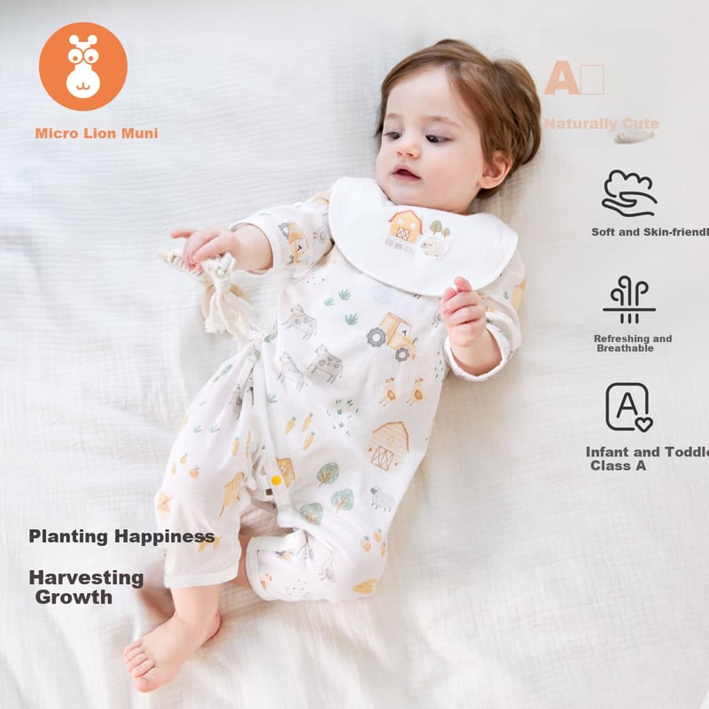 Wismorni Newborn Onesie - Summer Thin Style, Pure Cotton Baby Romper