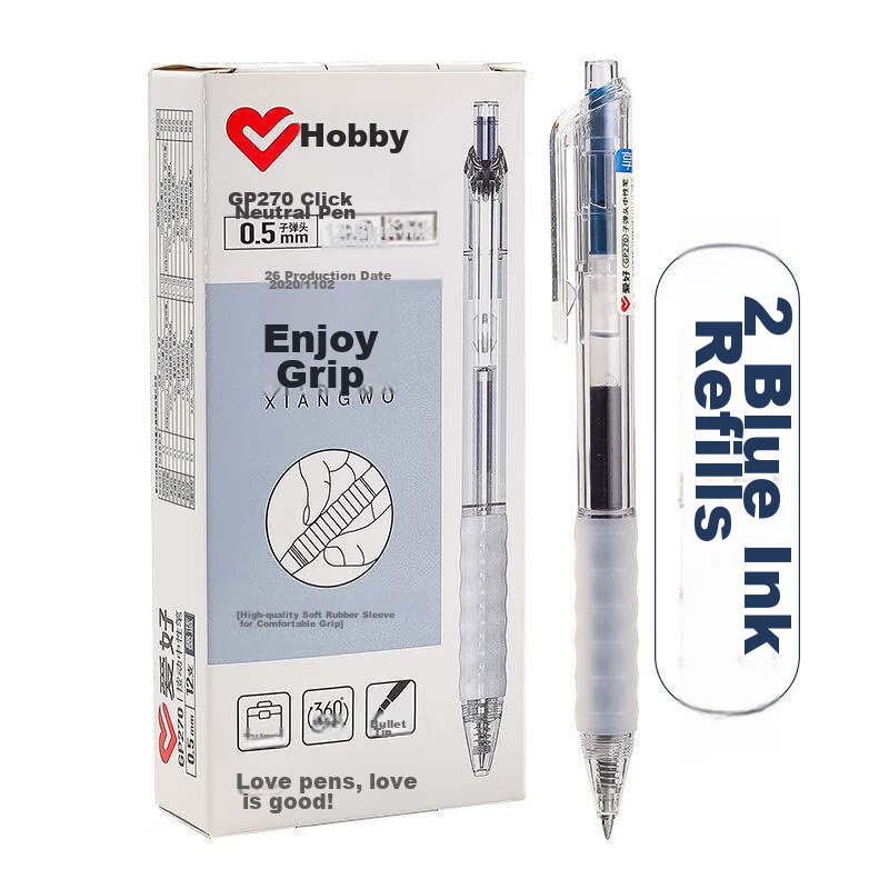 AIHAO Gel Pen 0.5mm Bullet Tip, 12-Pack Blue Ink