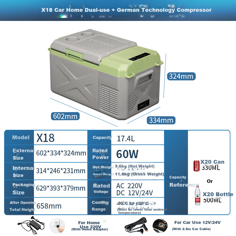 Alpicool X9 Car & Home Compressor Refrigerator