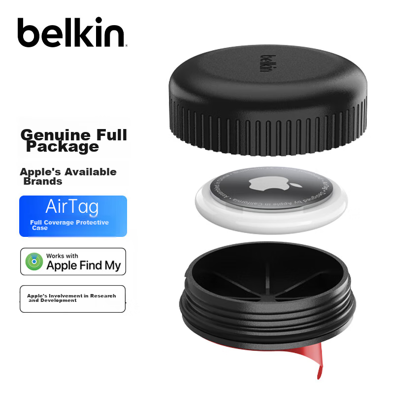 BELKIN AirTag Key Ring - Black Tracker Charm