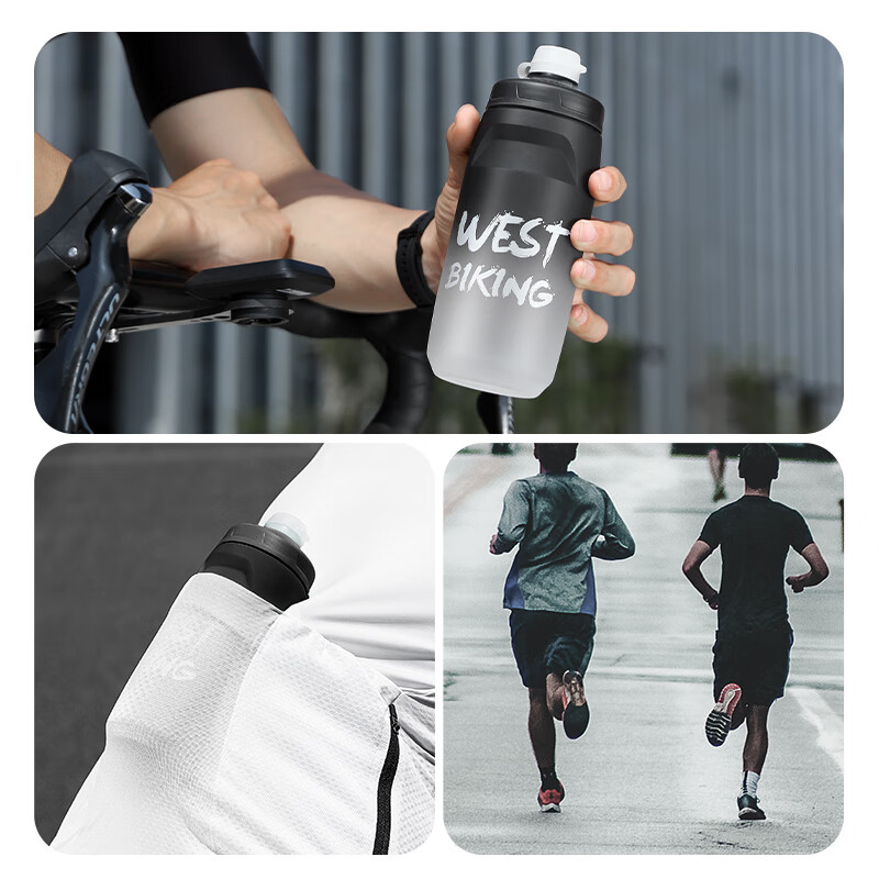 WestBiking Squeeze-Type Water Bottle - Black and Gray Gradient