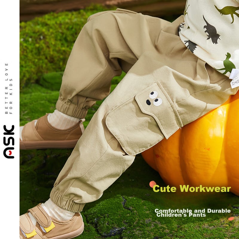 ASK JUNIOR Boys' Casual Cargo Pants, Comfortable Spring 2026