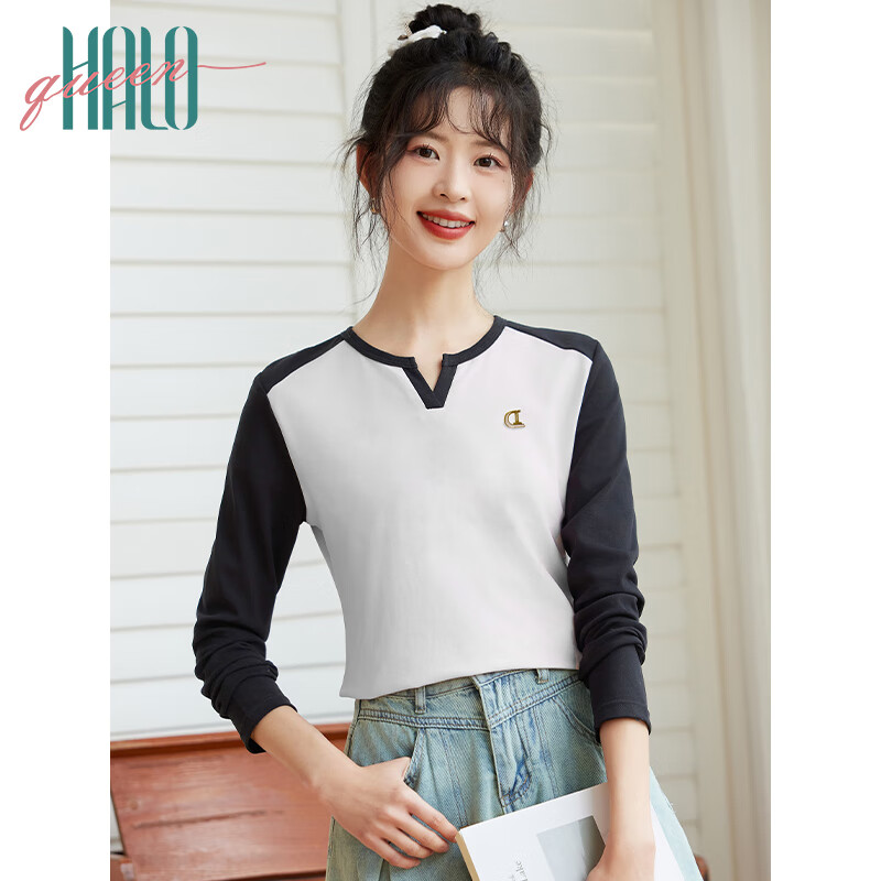 Halo Queen Women's Long-Sleeve V-Neck T-Shirt