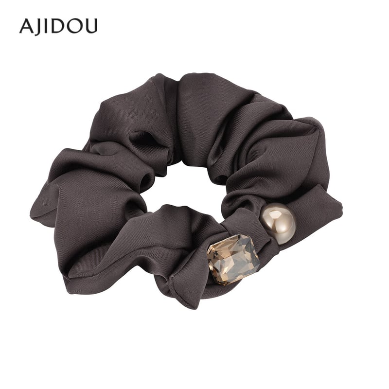 AJIDOU Women's Pearl Hair Tie - Minimalist Satin Bead Accessory