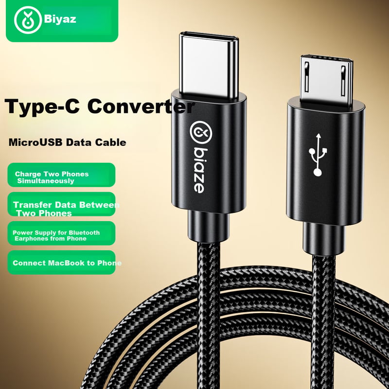 BIAZE Type-C to Micro USB Charging Cable - High-Definition