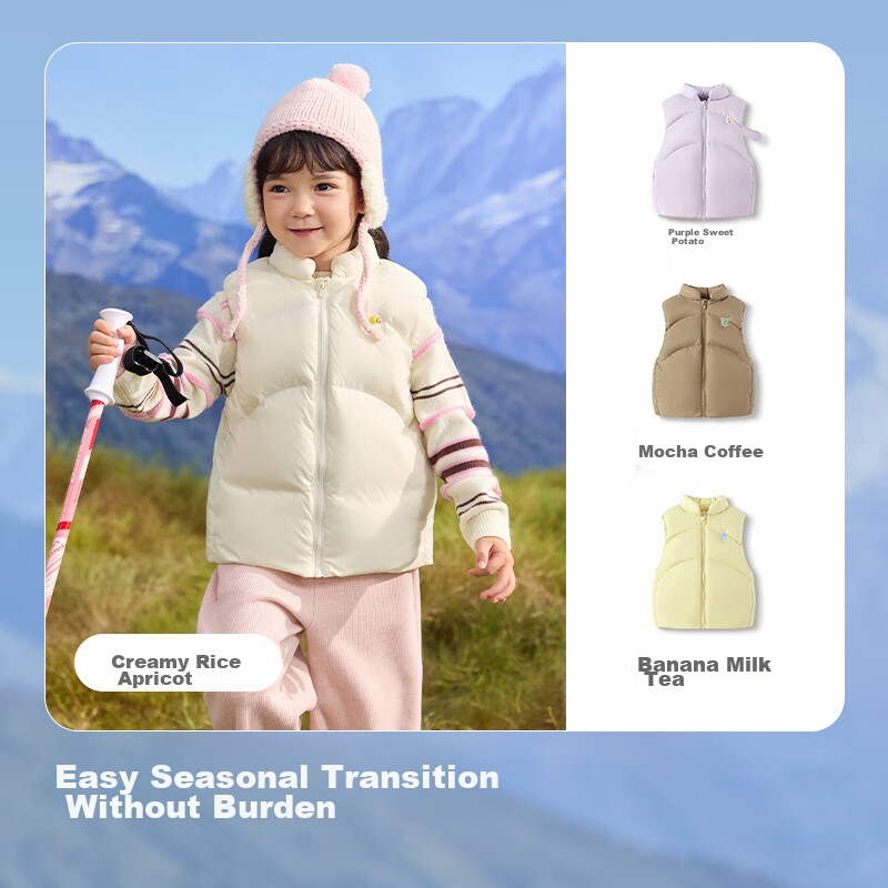 BALABALA 2025 Kids Down Vest for Girls & Boys