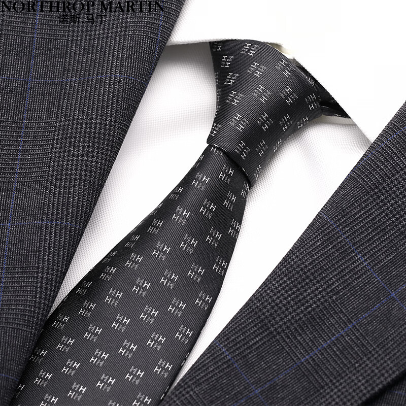 NORTHROP MARTIN High-End Silk Tie - Black and Gray