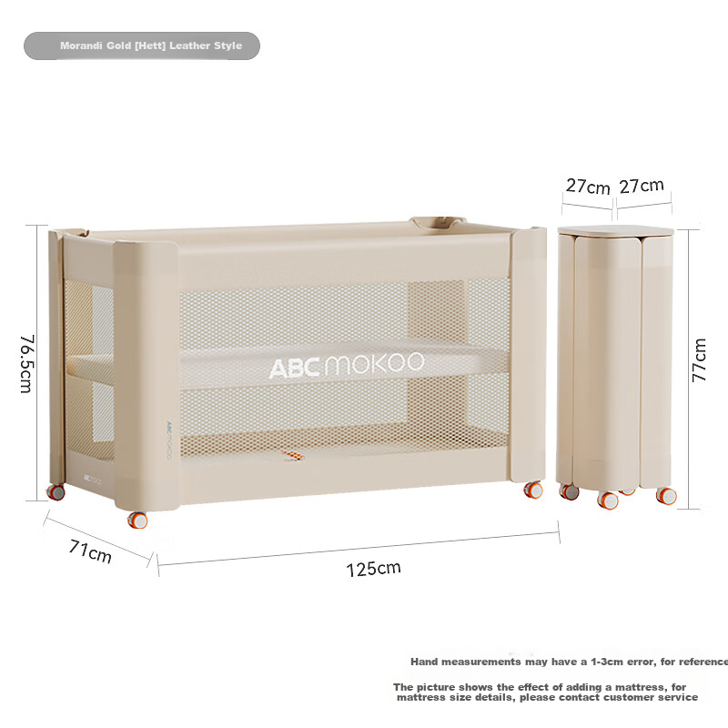 ABCMOKOO Hetet Crib - Foldable Modular Baby Bed with Mosquito Net