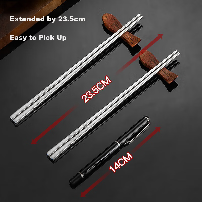 Maxcook 316L Stainless Steel Chopsticks Set of 10 Pairs