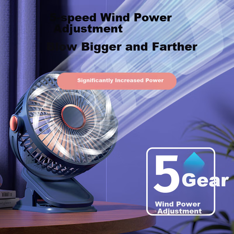 Befon 6-Inch Quiet USB Desk Fan with Night Light