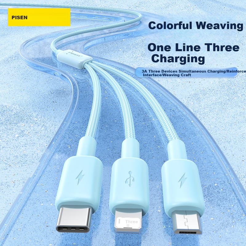 Pisen 3-in-1 Fast Charging Data Cable
