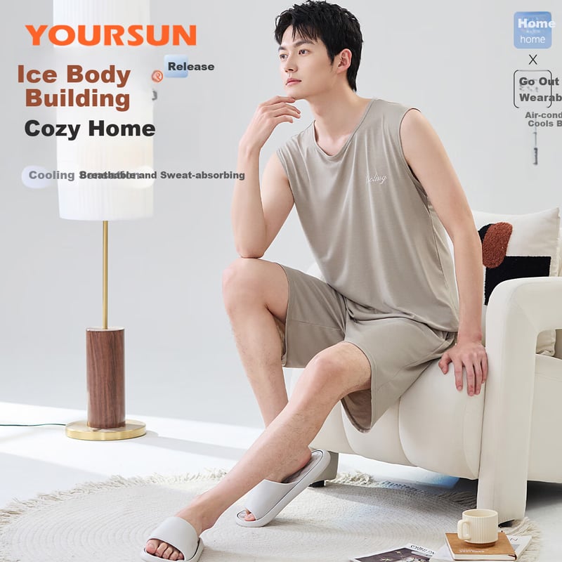 Yiershuang Modal Cooling Men's Pajama Set