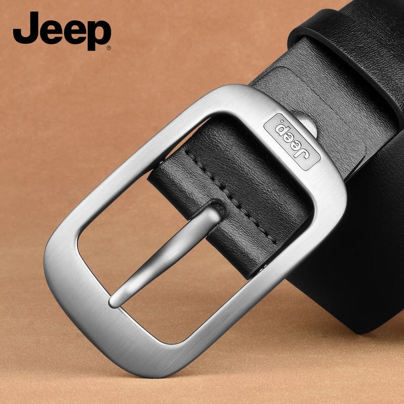 JEEP Genuine Leather Belt for Men - Casual Pin Buckle