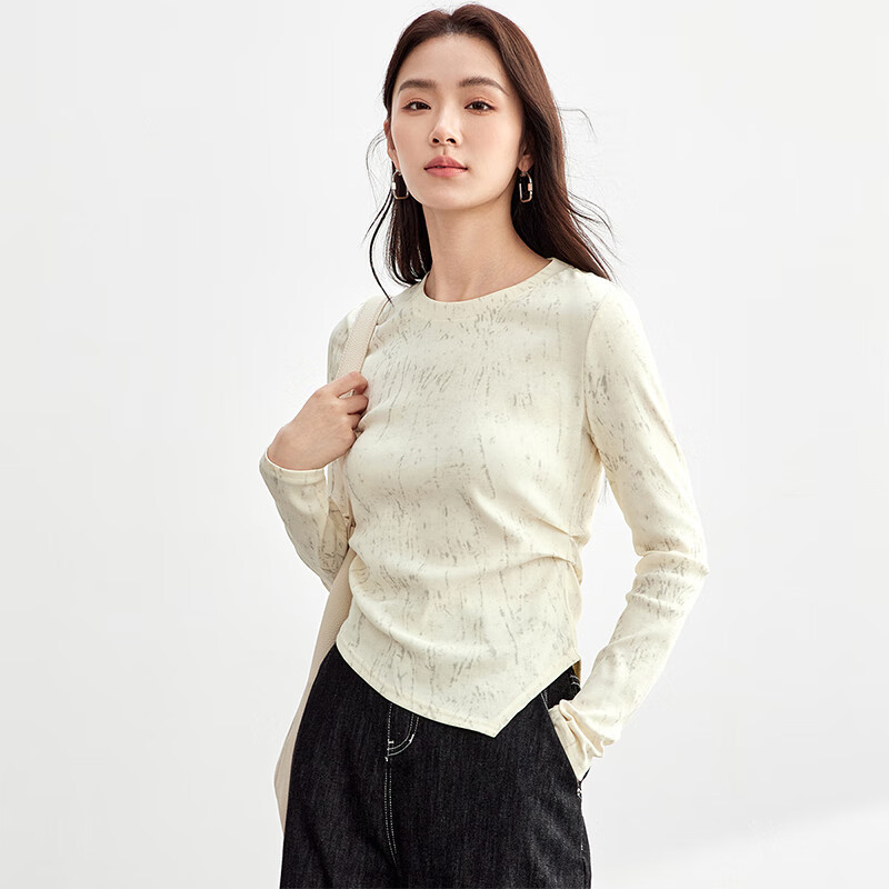 Sentubila Women's Knitted Long-Sleeve T-Shirt