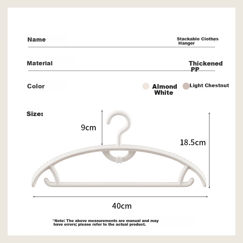 Baicaoyuan Non-Slip Clothes Hangers - Set of 10 with Wide Shoulder Design