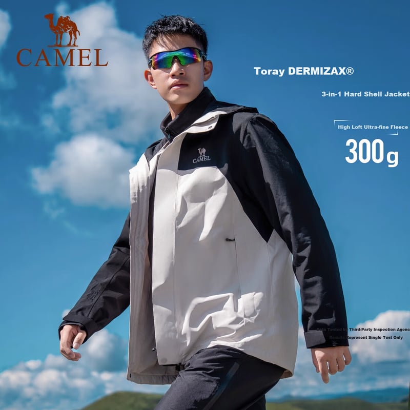 CAMEL 3-in-1 Windproof Waterproof Mountaineering Jacket
