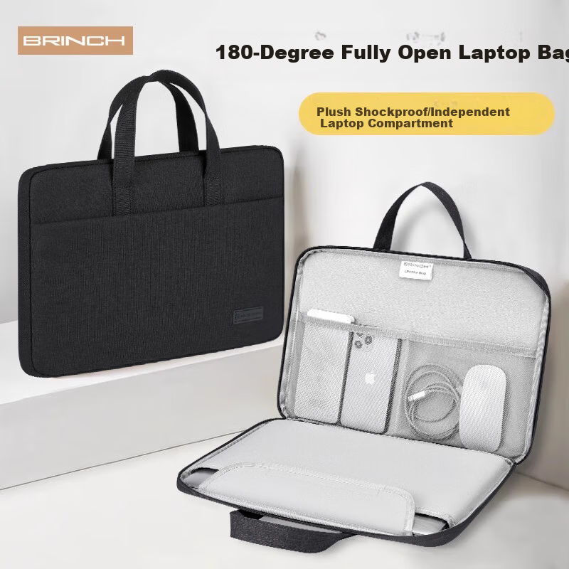 BRINCH Full-Open Laptop Bag 14-Inch