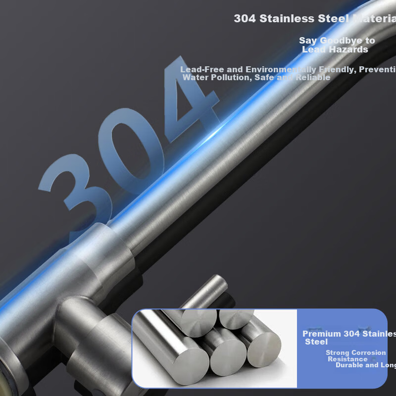 BSITN High Arc 304 Stainless Steel Kitchen Faucet