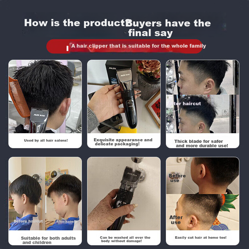 AUX Electric Hair Clipper for Men & Kids