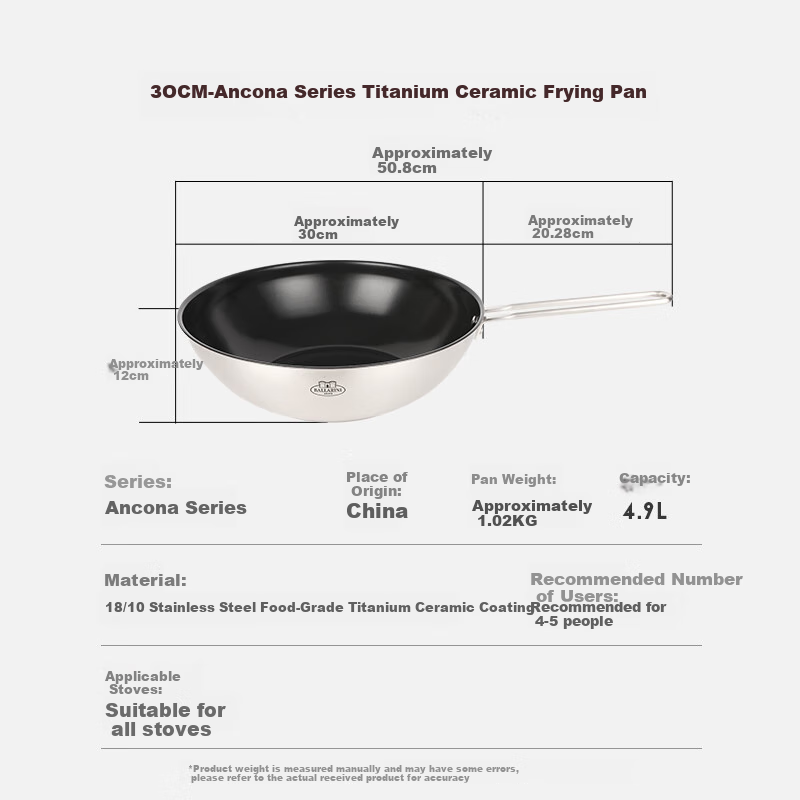 BALLARINI Titanium Ceramic Wok - Non-Stick, Zero Fluorine