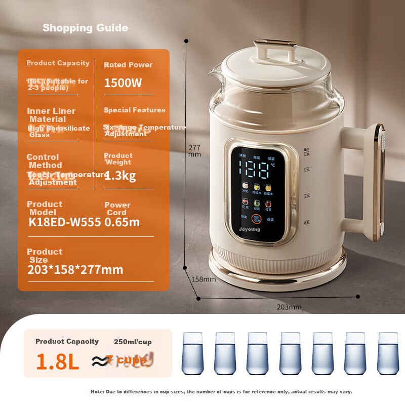 Joyoung Electric Kettle 1.5L 316L Stainless Steel
