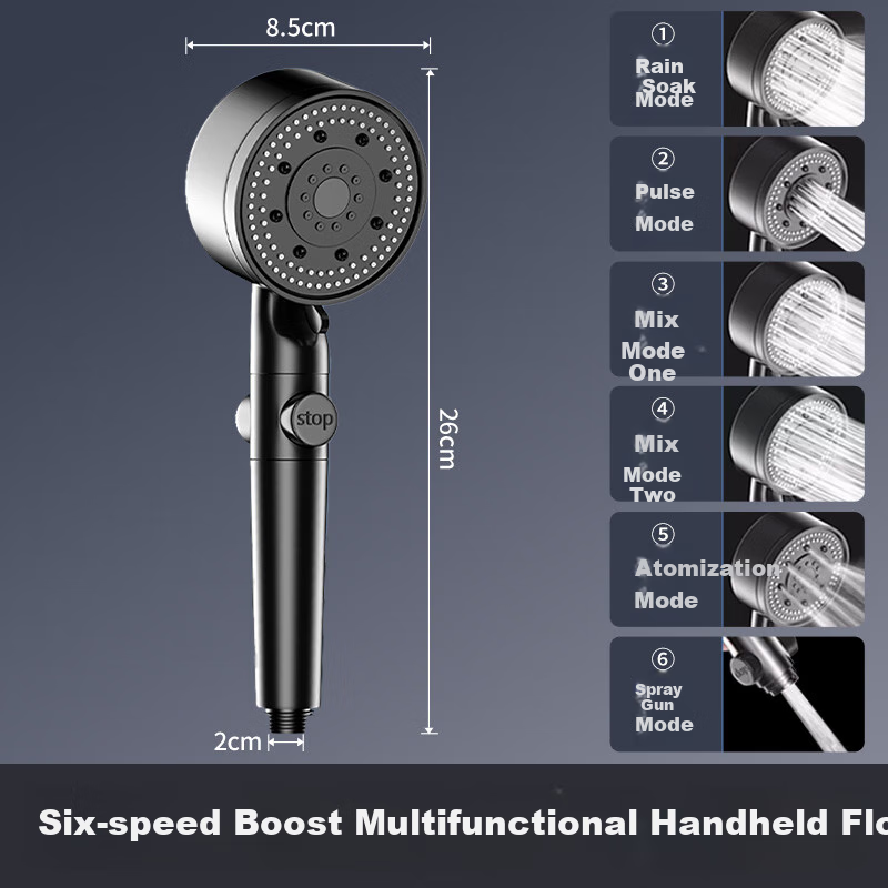 Royalstar High-Pressure Black Knight Shower Head
