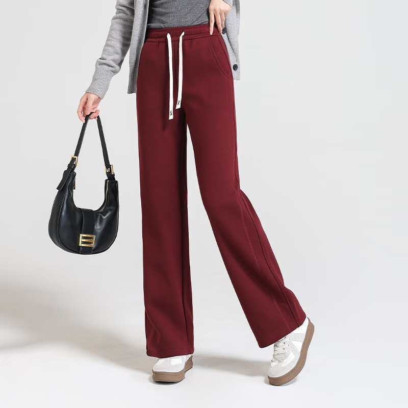 Meishi Women's Thick High-Waist Fleece Pants